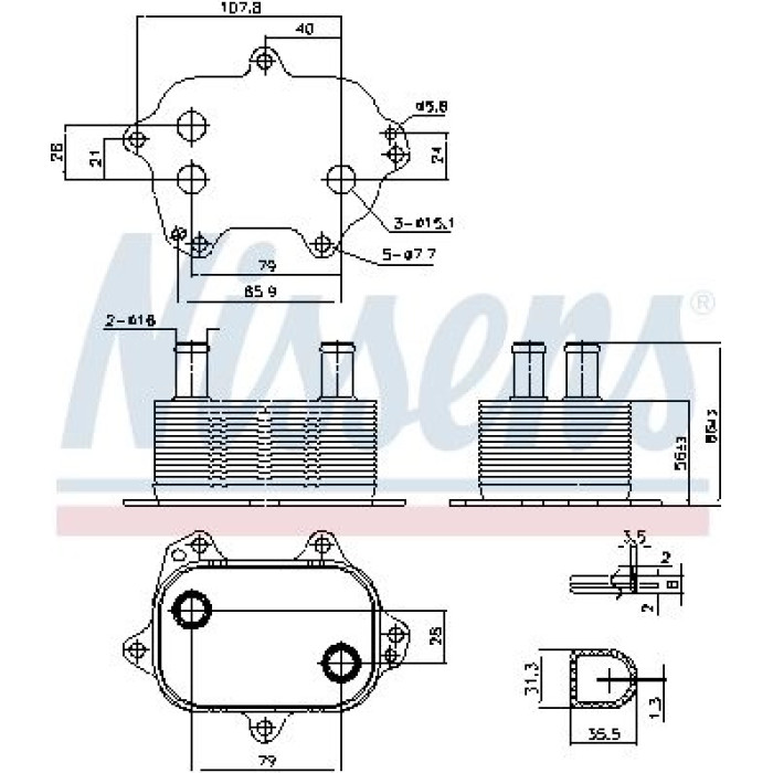 Nissens Ölkühler PKW 91205 Nissens Ölkühler PKW 91205
