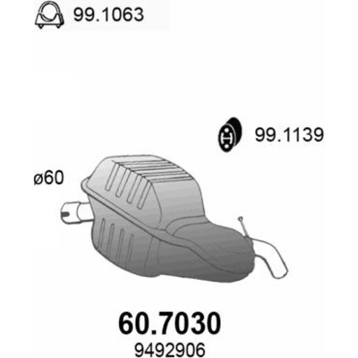 ASSO Endschalldämpfer 60.7030