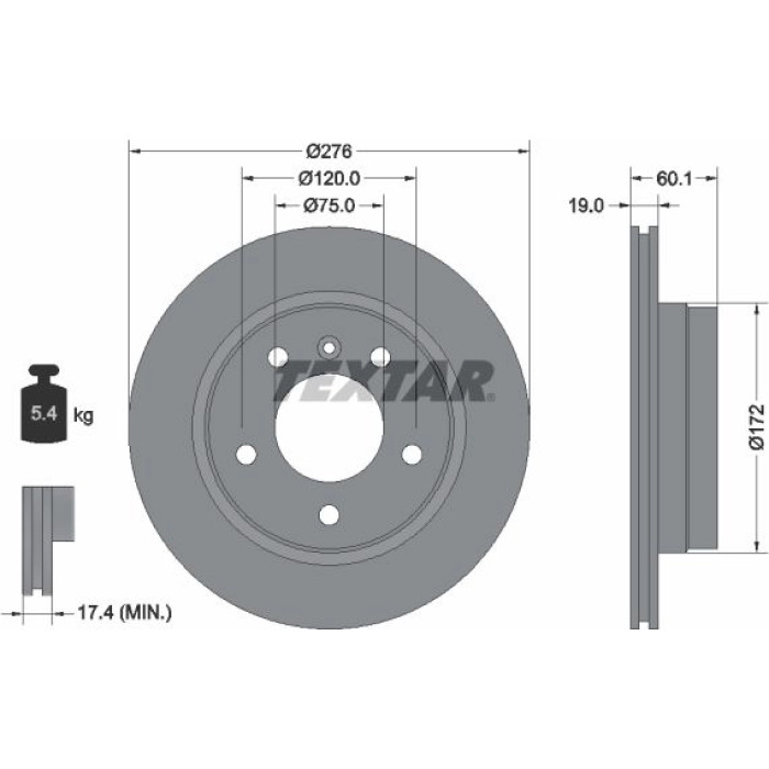 Textar Bremsscheibe 92072403 Textar Bremsscheibe 92072403