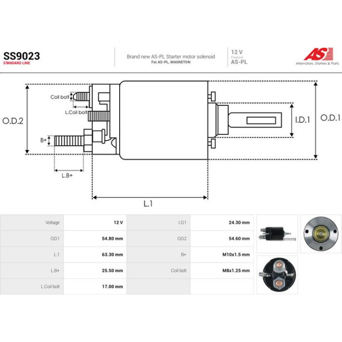 AS-PL Schalter für Anlasser SS9023 AS-PL Schalter für Anlasser SS9023
