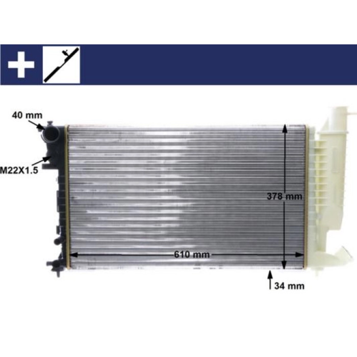 MAHLE Motorkühler / Wasserkühler CR 498 000S, Schaltgetriebe, Netz 610 x 366 x 31 mm – u. a. für Citroën Xsara Break (N2), Citroën Xsara Coupé (N0), Citroën Xsara (N1) – OE Nummer 133046 - l MAHLE Motorkühler / Wasserkühler CR 498 000S, Schaltgetriebe, Netz 610 x 366 x 31 mm – u. a. für Citroën Xsara Break (N2), Citroën Xsara Coupé (N0), Citroën Xsara (N1) – OE Nummer 133046 - l