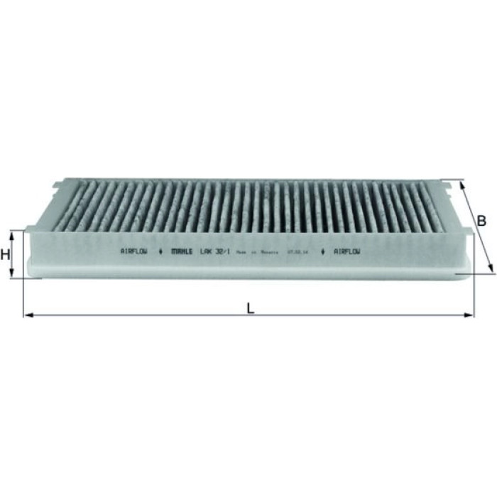 LAK 32/1 MAHLE Innenraumfilter 32/1, Aktivkohlefilter, 325 x 165 x 34 mm – u. a. für Porsche 911 (996), 911 Cabriolet (996), 911 Targa (997) – OE Nummer 99657121901 - l LAK 32/1 MAHLE Innenraumfilter 32/1, Aktivkohlefilter, 325 x 165 x 34 mm – u. a. für Porsche 911 (996), 911 Cabriolet (996), 911 Targa (997) – OE Nummer 99657121901 - l