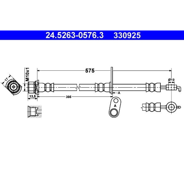 ATE Bremsschlauch 24.5263-0576.3 ATE Bremsschlauch 24.5263-0576.3