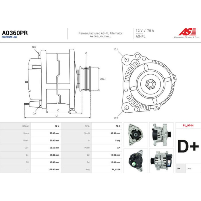 AS-PL Generator A0360PR AS-PL Generator A0360PR