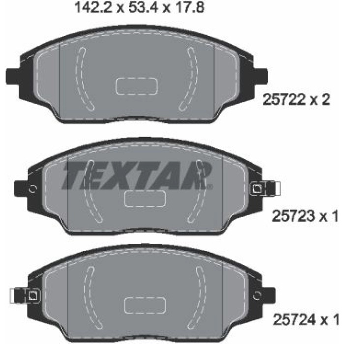 Textar Bremsbelagsatz 2572201 Textar Bremsbelagsatz 2572201
