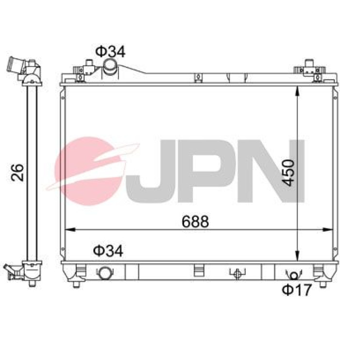 JPN Kühler Motorkühlung 60C9049-JPN