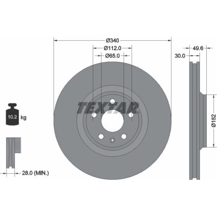 Textar Bremsscheibe 92160505 Textar Bremsscheibe 92160505