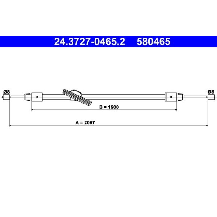 ATE Handbremsseil 24.3727-0465.2 ATE Handbremsseil 24.3727-0465.2
