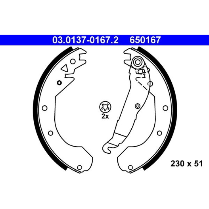 ATE Bremsbacken 03.0137-0167.2 ATE Bremsbacken 03.0137-0167.2