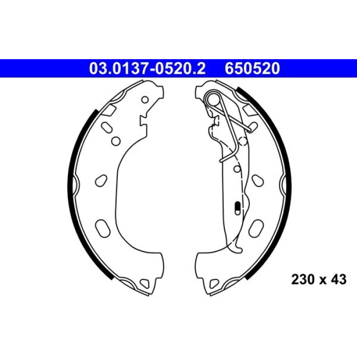 ATE Bremsbacken 03.0137-0520.2 ATE Bremsbacken 03.0137-0520.2