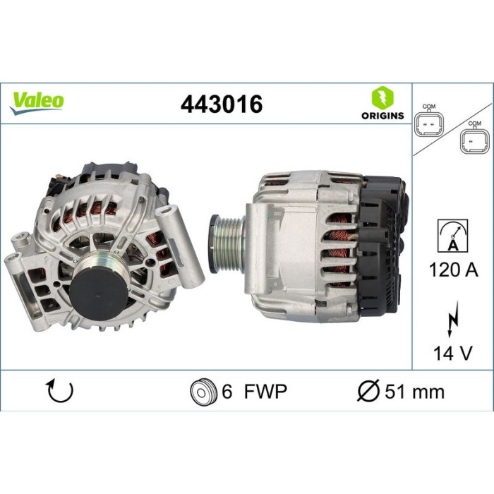 Valeo Lichtmaschine 443016 Valeo Lichtmaschine 443016