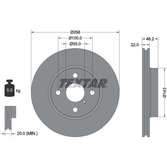 Textar Bremsscheibe 92164203 Textar Bremsscheibe 92164203