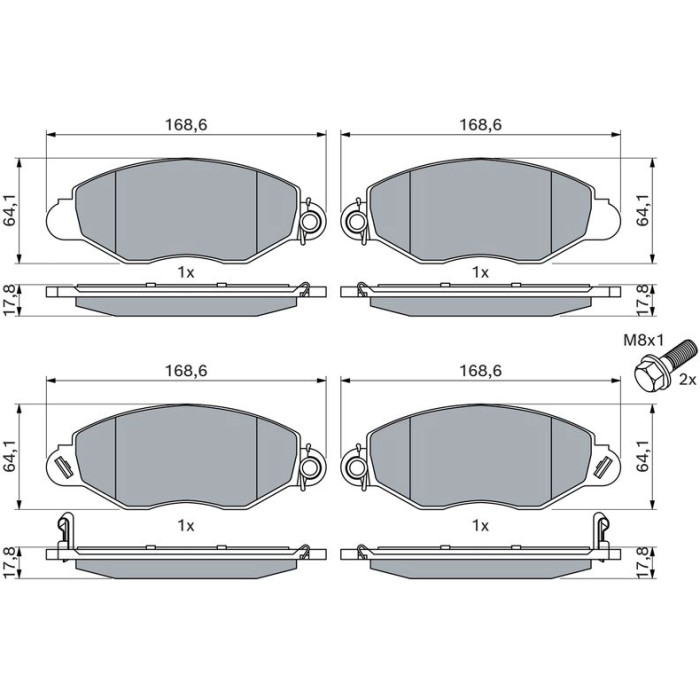 Bosch Bremsbelagsatz 0 986 494 037 Bosch Bremsbelagsatz 0 986 494 037