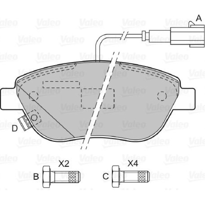 Valeo Bremsbelagsatz 598721 Valeo Bremsbelagsatz 598721
