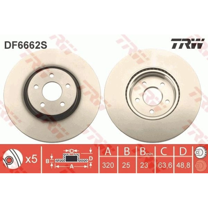 TRW Bremsscheibe Vorderachse DF6662S
