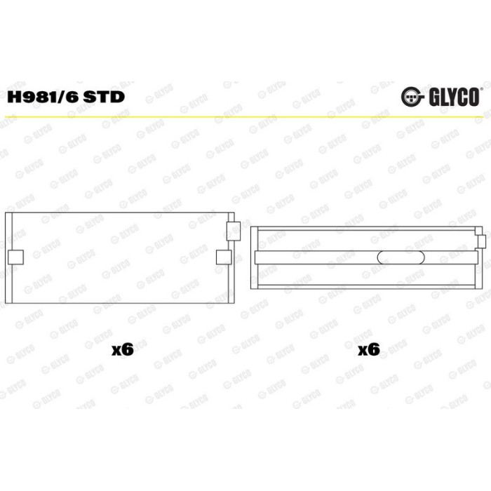 GLYCO Kurbelwellenlager H981/6 STD GLYCO Kurbelwellenlager H981/6 STD