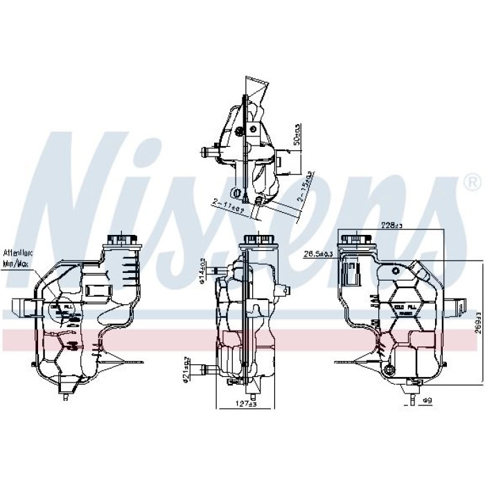 Nissens Kühlmittel-Ausgleichsbehälter 996180 Nissens Kühlmittel-Ausgleichsbehälter 996180