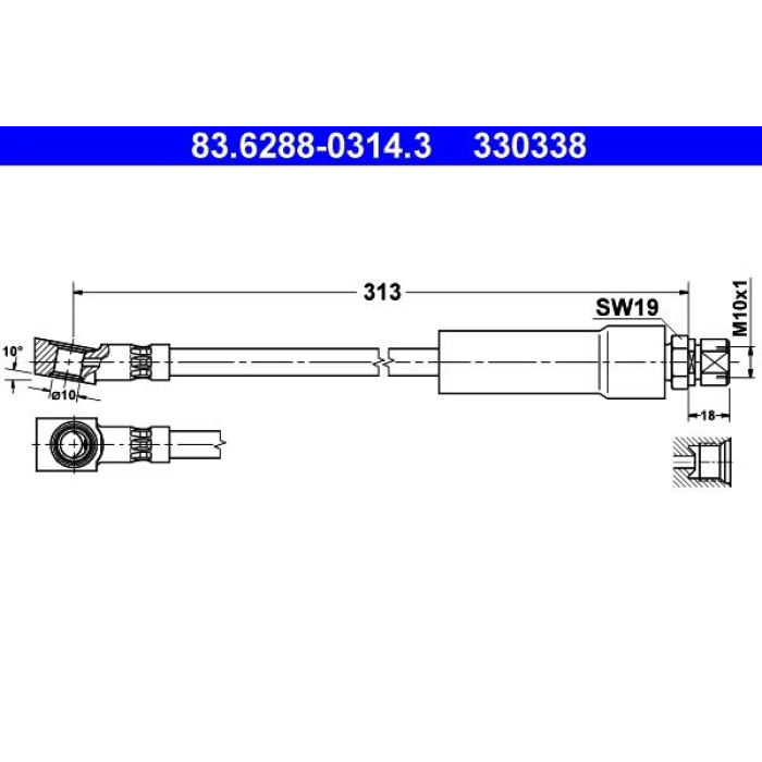 ATE Bremsschlauch 83.6288-0314.3 ATE Bremsschlauch 83.6288-0314.3