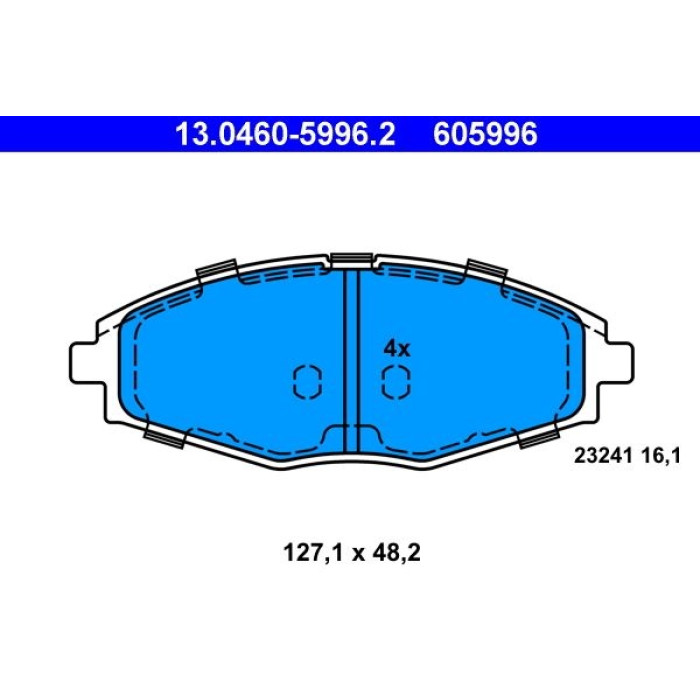 ATE Bremsbelagsatz Daewoo Vorderachse Lanos 1, 3-1, 5/Matiz 0, 8-1, 0 97-05 13.0460-5996.2 ATE Bremsbelagsatz Daewoo Vorderachse Lanos 1, 3-1, 5/Matiz 0, 8-1, 0 97-05 13.0460-5996.2