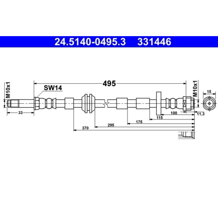 ATE Bremsschlauch 24.5140-0495.3 ATE Bremsschlauch 24.5140-0495.3