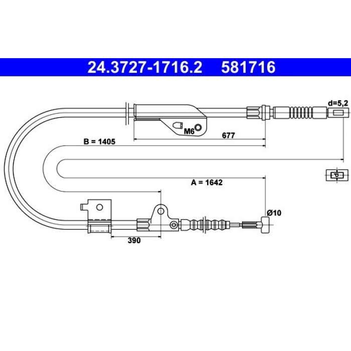ATE Handbremsseil 24.3727-1716.2 ATE Handbremsseil 24.3727-1716.2