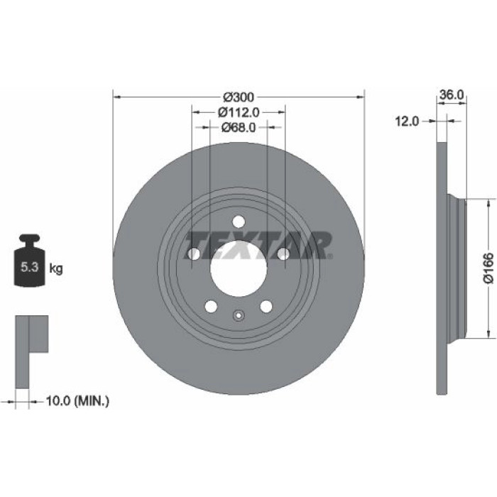 Textar Bremsscheibe 92282803 Textar Bremsscheibe 92282803