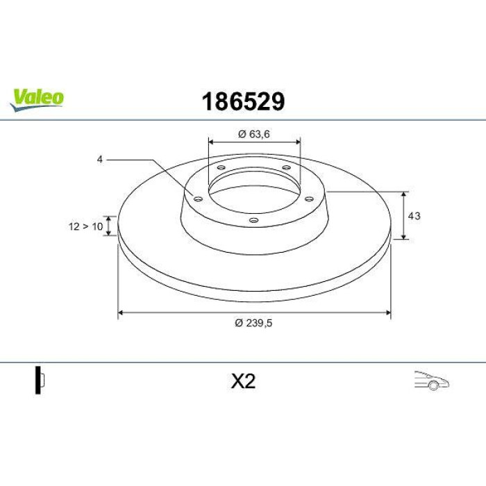 Valeo Bremsscheibe 186529