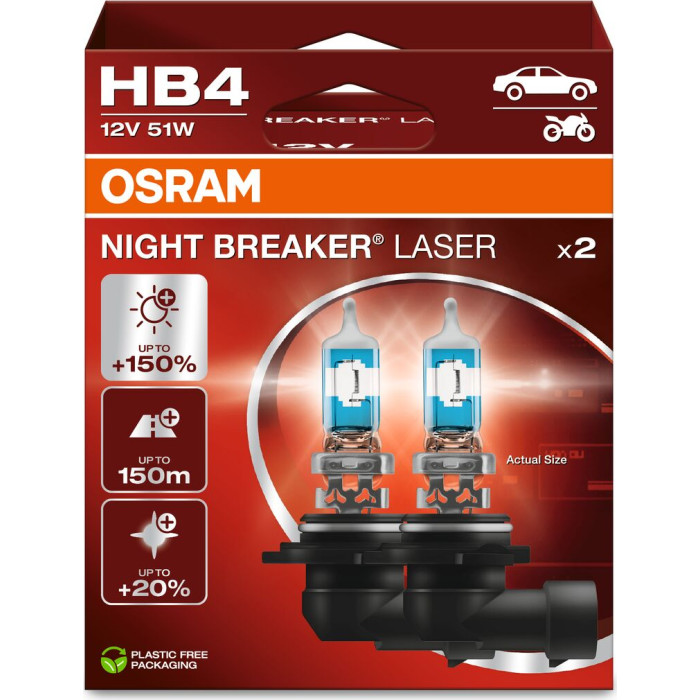OSRAM HB4 12V 51W P22d NIGHT BREAKER LASER +150% Lichtv OSRAM HB4 12V 51W P22d NIGHT BREAKER LASER +150% Lichtv