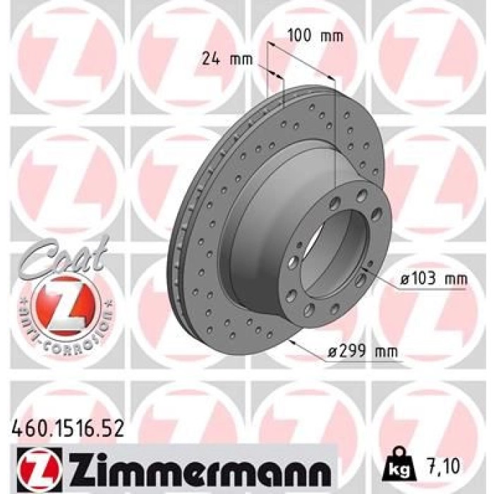 Zimmermann 13 482 004 Sport Bremsscheibe Hinterachse Sport 460.1516.52 Zimmermann 13 482 004 Sport Bremsscheibe Hinterachse Sport 460.1516.52