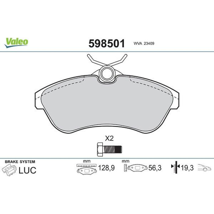 Valeo Bremsbelagsatz 598501