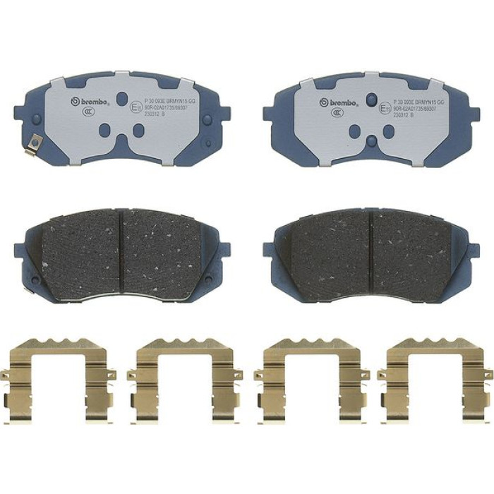 P 30 093E Brembo Beyond EV Bremsbelagsatz Vorderachse – P 30 093E – 138 x 61 x 18 mm – Bremssystem Sumitomo – OE Nummer 58101K4A10