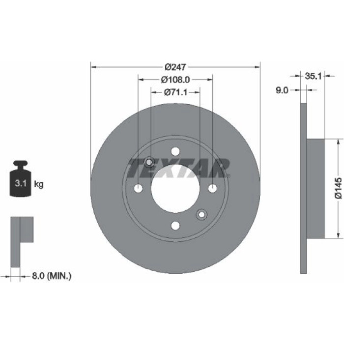 Textar Bremsscheibe 92111703 Textar Bremsscheibe 92111703