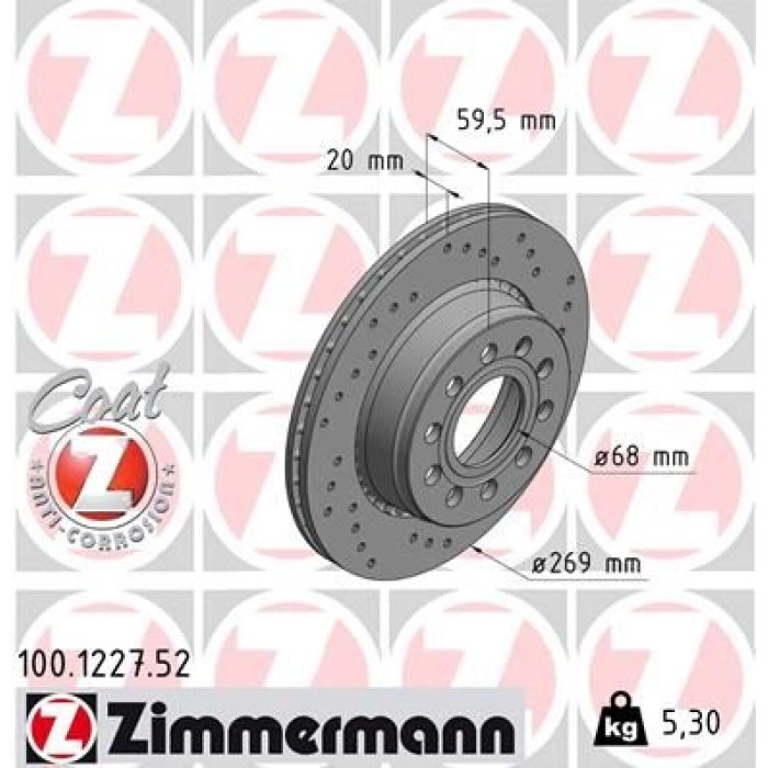 Zimmermann 12 482 013 Sport Bremsscheibe Hinterachse Sport O 100.1227.52 Zimmermann 12 482 013 Sport Bremsscheibe Hinterachse Sport O 100.1227.52