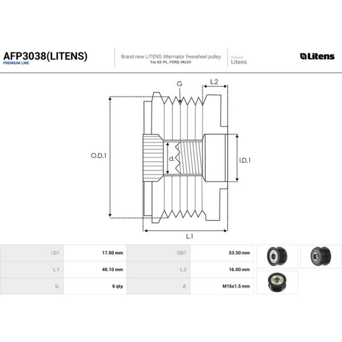 AFP3038(LITENS) AUTOSTARTER Lichtmaschinenfreilauf AFP3038(LITENS) AFP3038(LITENS) AUTOSTARTER Lichtmaschinenfreilauf AFP3038(LITENS)