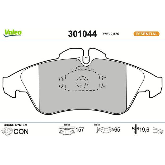 Valeo Bremsbelagsatz 301044 Valeo Bremsbelagsatz 301044