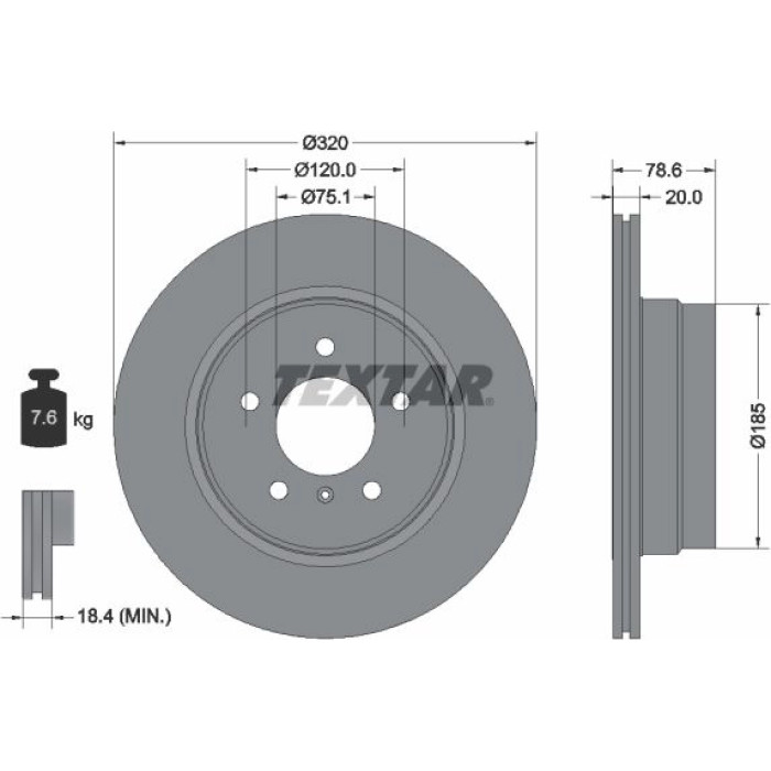 Textar Bremsscheibe 92161103 – 320 mm Textar Bremsscheibe 92161103 – 320 mm