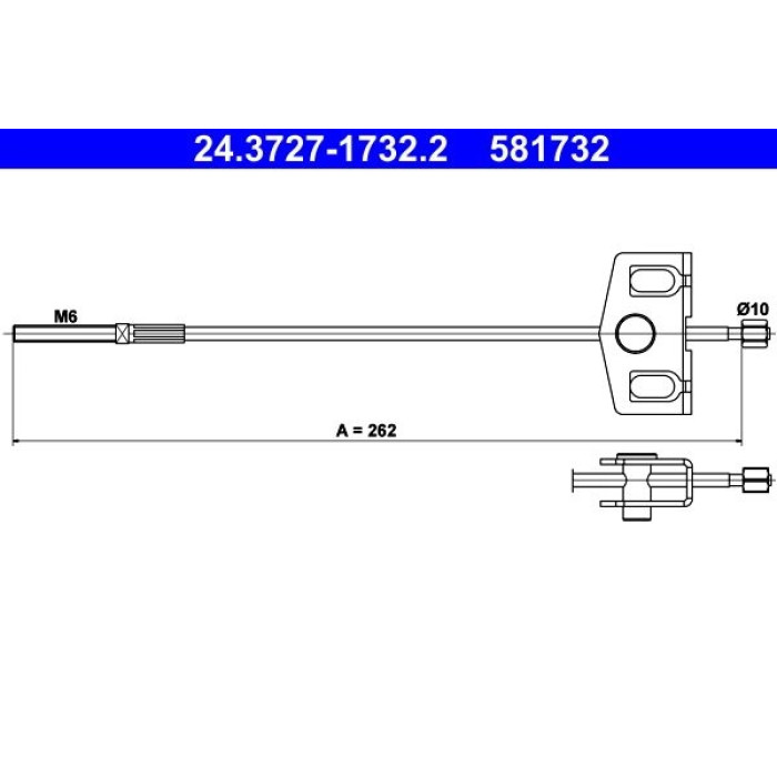 ATE Handbremsseil 24.3727-1732.2 ATE Handbremsseil 24.3727-1732.2