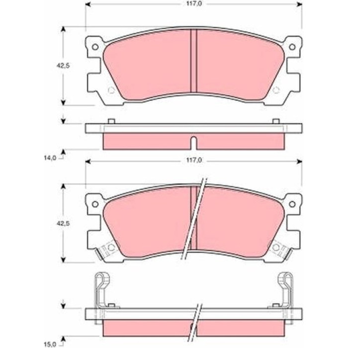 TRW Bremsbeläge Hinterachse GDB3264 TRW Bremsbeläge Hinterachse GDB3264