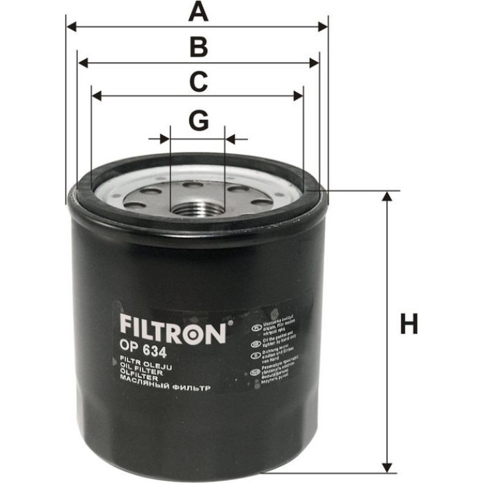 OP 634 Filtron Ölfilter OP 634 OP 634 Filtron Ölfilter OP 634