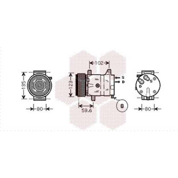 Van Wezel Klimakompressor 4300K345 Van Wezel Klimakompressor 4300K345