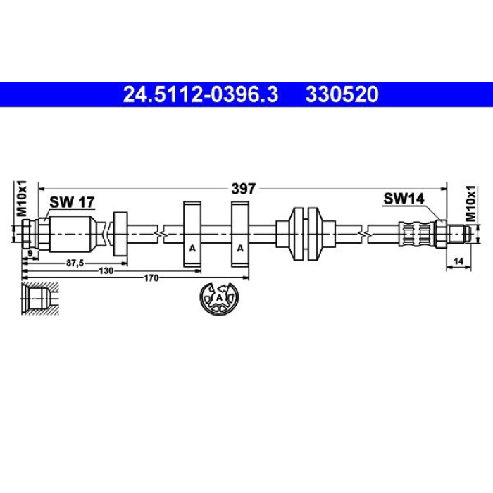 ATE Bremsschlauch 24.5112-0396.3 ATE Bremsschlauch 24.5112-0396.3