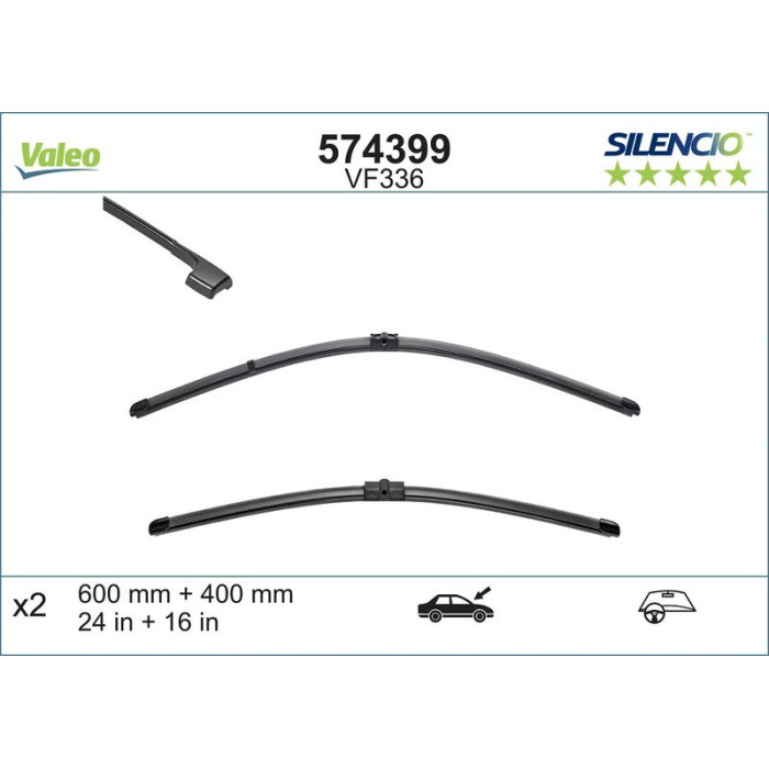 574399 Valeo VM336 Silencio X.TRM Wischer 574399 574399 Valeo VM336 Silencio X.TRM Wischer 574399