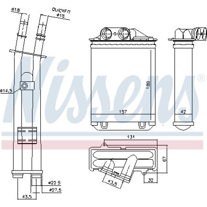 Nissens Heizungskühler PKW 71459 Nissens Heizungskühler PKW 71459