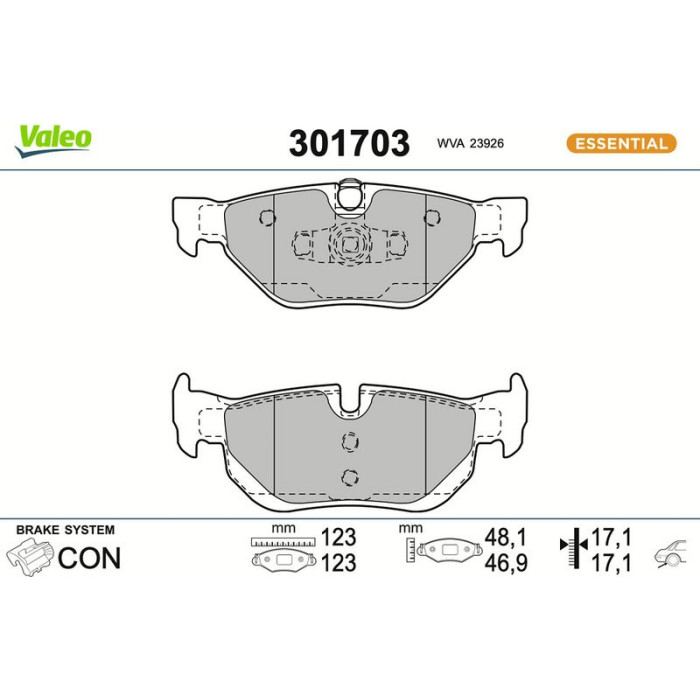 Valeo Bremsbelagsatz 301703