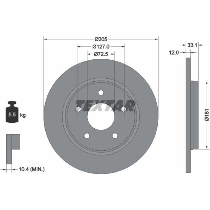 Textar Bremsscheibe 92181005