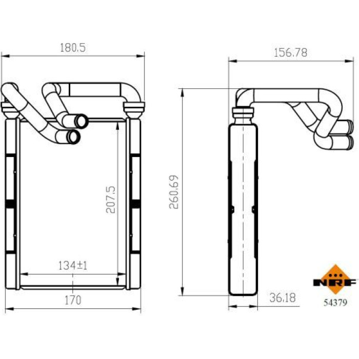 NRF Heizungskühler 54379 NRF Heizungskühler 54379