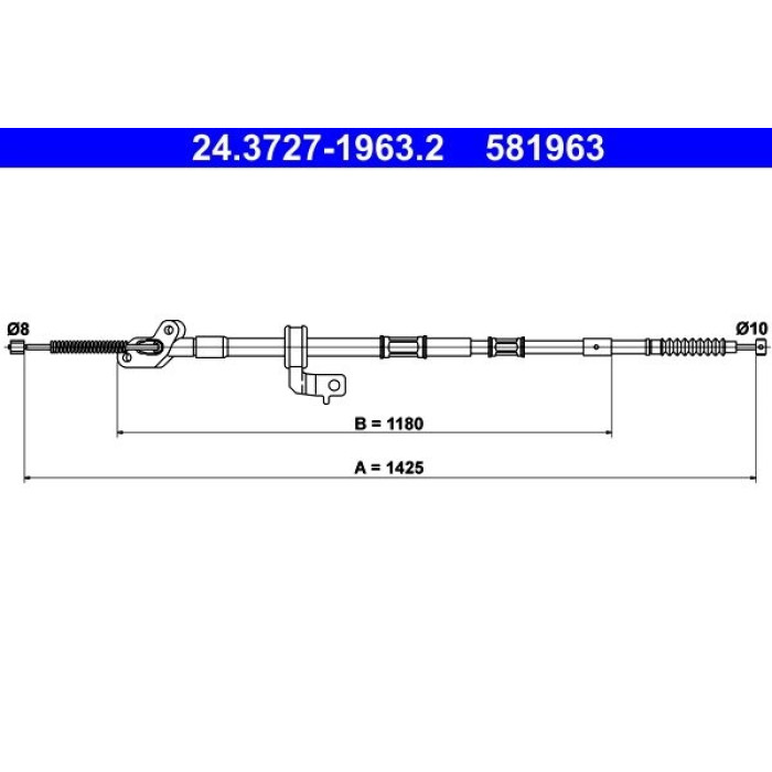 ATE Handbremsseil 24.3727-1963.2 ATE Handbremsseil 24.3727-1963.2
