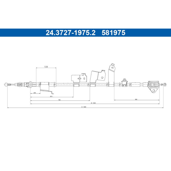 ATE Handbremsseil 24.3727-1975.2 ATE Handbremsseil 24.3727-1975.2