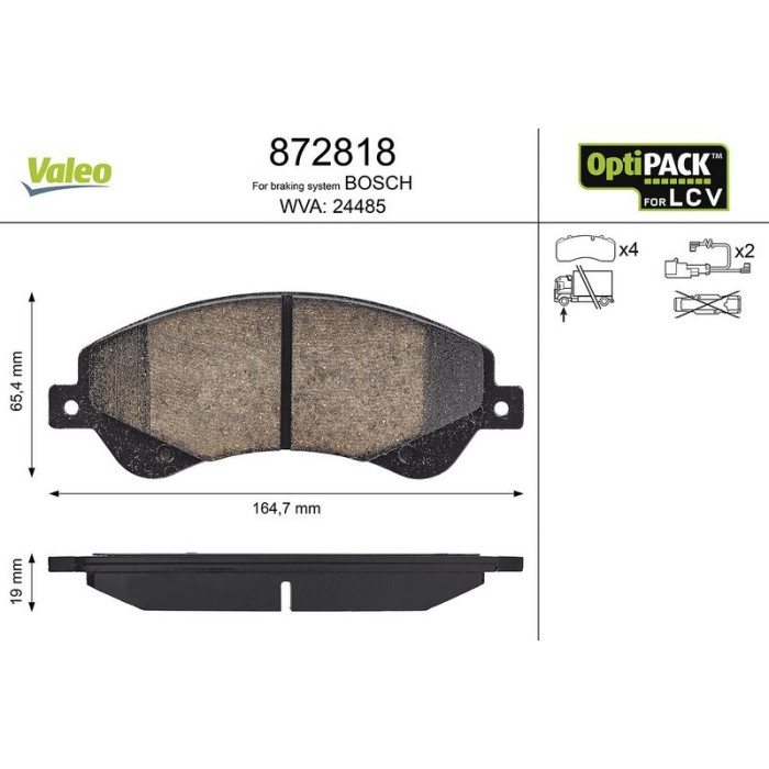 Valeo Bremsbelagsatz 872818 Valeo Bremsbelagsatz 872818