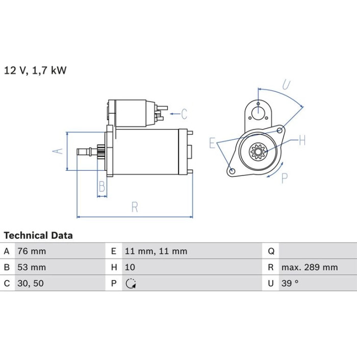 Bosch Starter 0 986 016 700 Bosch Starter 0 986 016 700